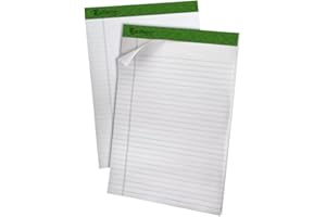 Ampad Notepads, Legal Pad, Eco-Friendly White Paper, 8.5 x 11.75 Inches, 50 Sheets per Pad, Margin-Free, 4-Pack, 100% Post-Co