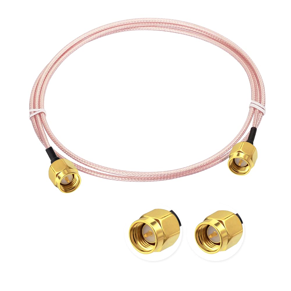 Vecys SMA Antenna Extension Cable SMA Male to Male Pigtail Cable WLAN Antenna Cable RG316 3ft/1M for WiFi Wireless Network 2G 3G 4G Antenna Router GSM Bluetooth WLAN LAN