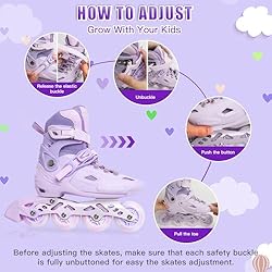 LIRENGUI Inline Skates for Girls, Kids Adjustable