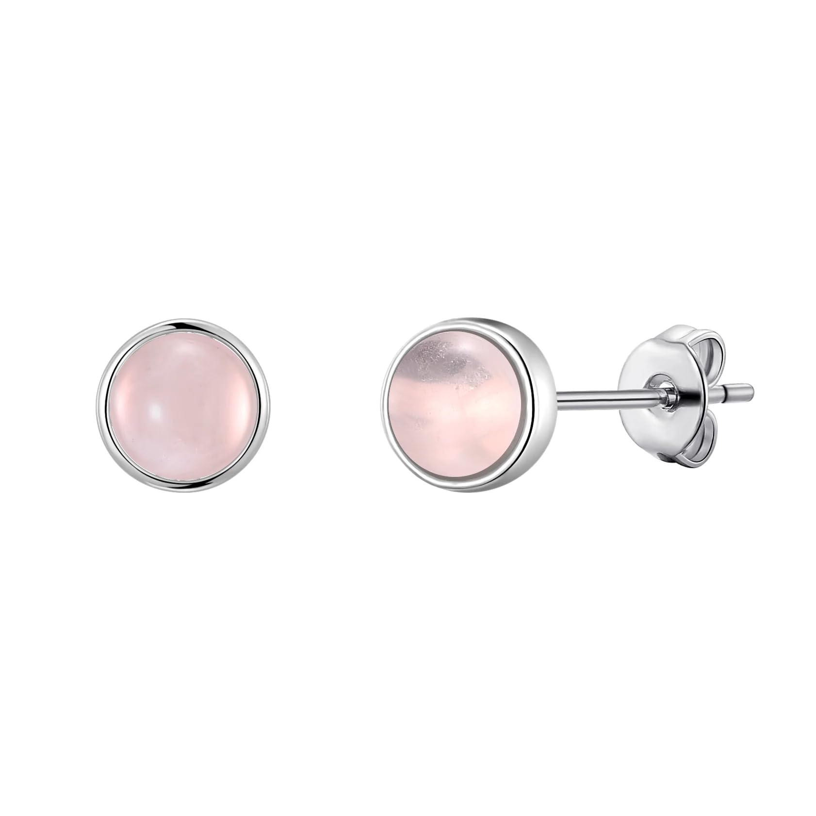 Philip Jones Rose Quartz Stud Earrings