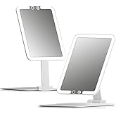 Fancii Rechargeable Travel Makeup Mirror with Bright LED Lights and 3 Color Modes - Ultra Thin, Portable and Lightweight, Touch Dimming, Compact Folding Mirror, Lighted Vanity Mirror, Nora Mini