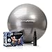 DYNAPRO Exercise Ball Extra Thick Eco-Friendly & Anti-Burst Material Supports Over 2200lbs, Stability Ball for Home, Yoga, Gym, Birthing, Physio, Swiss, Physical Therapy or Pregnancy (Silver, 65cm)