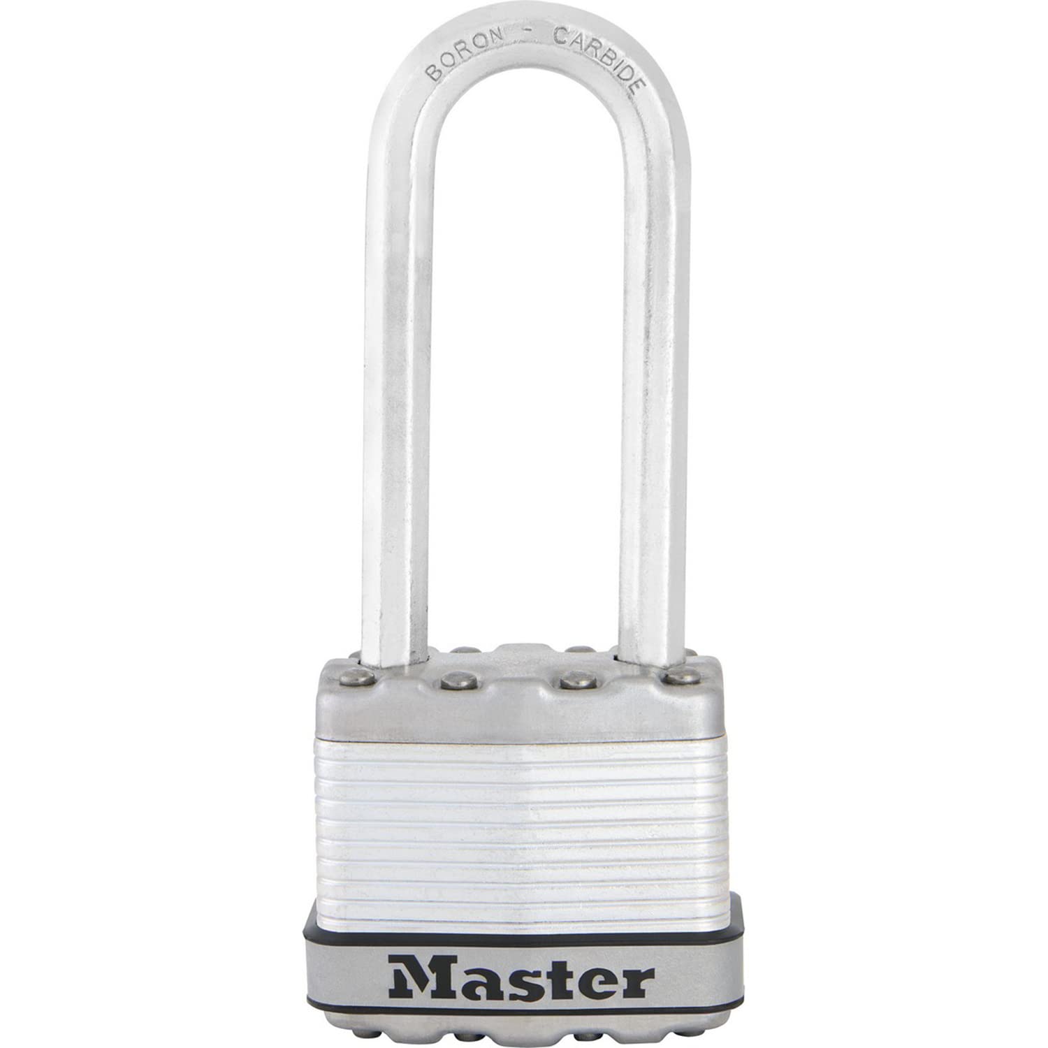 MASTER LOCK Heavy Duty Padlock, Security Level 8/10, Keyed, Laminated Steel, Weatherproof, XL Shackle