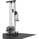 Wall Mount Cable Machine, 19-Position Dual Pulley LAT Pulldown &amp; Crossover System for Home Gym, 400lb Capacity, Garage &amp; Apartment Strength Equipment