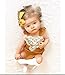 Baby Girls Lovely Ruffle Lace Collar Bodysuit with Headband (9M, Yellow)
