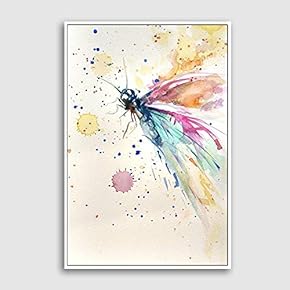 Framed Canvas Home Artwork Decoration Watercolor Painting Canvas Wall Art for Living Room, Bedroom - 16x24 inches