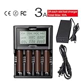 18650 Rapid Charger 3A Miboxer C4-12 4 Bay AAA AA Battery Charger 18650 for NiMH NiCd AA AAA C D Cell 26650 18490 RCR123