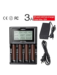 Cargador de batería 18650, cargador de batería inteligente LCD, baterías recargables de 4 bahías IMR ICR NI-MH Li-ion aa cargador de batería AAA 26650 26500 22650 18650 21700