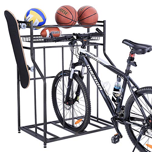 Mythinglogic Garage Bike Rack Storage Organizer,3 Bike Floor Parking