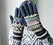 Cozy Design Women's Knitted Gloves with Roll Up Cuffs for Winter Color Blue