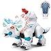wodtoizi RC Dinosaur Robot Toys Remote Control Walking Dinosaur Roar Dino Robot Triceratops Intelligent Interactive Educational Dancing Singing Missiles Launch Water Mist Spray Storytelling Learning