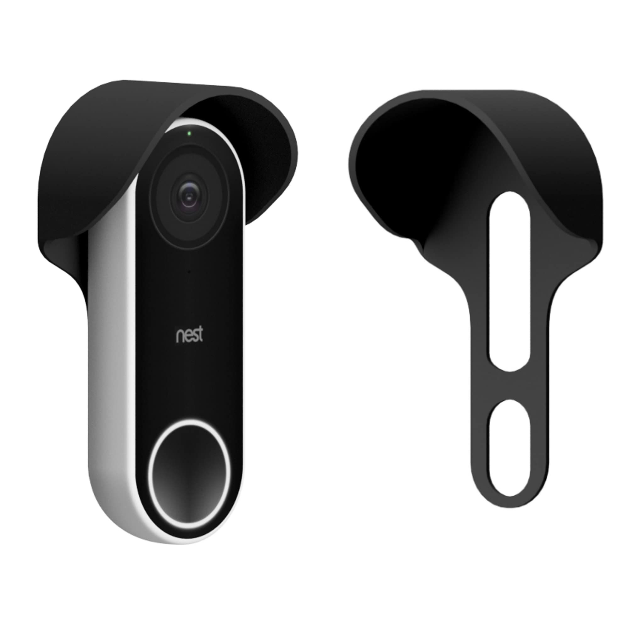 Mars Outpost Rain Hood Doorbell Cover for Google Nest Hello Video Doorbell 1st Generation Wired ONLY - Shields Glare, No Extra Drilling, Height Adjustable