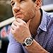 BUREI Mens Luxury Automatic Watch Two Tones Stainless Steel Dress Wrist Watches Self-Winding (Yellow)