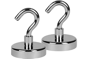 RIHEGIANT Fishing Magnets Force,Strong Retrieval Magnet N52 Neodymium Powerful for Fish and Magnetic Recovery Salvage Single Sided (200LB magnetic hook - 2 pieces)