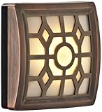 Light It! By Fulcrum, 4-LED Wireless Soft-Glow Motion Sensor Light with Filigree Pattern, Indoor/Outdoor, Battery Operated, Bronze