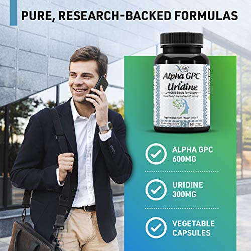 Alpha GPC Choline 600mg + Uridine Monophosphate 300mg 2in1 Nootropic