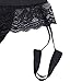 iiniim Men's Lingerie Lace G-String Bikini Thong Underwear with Garter (M, Black)