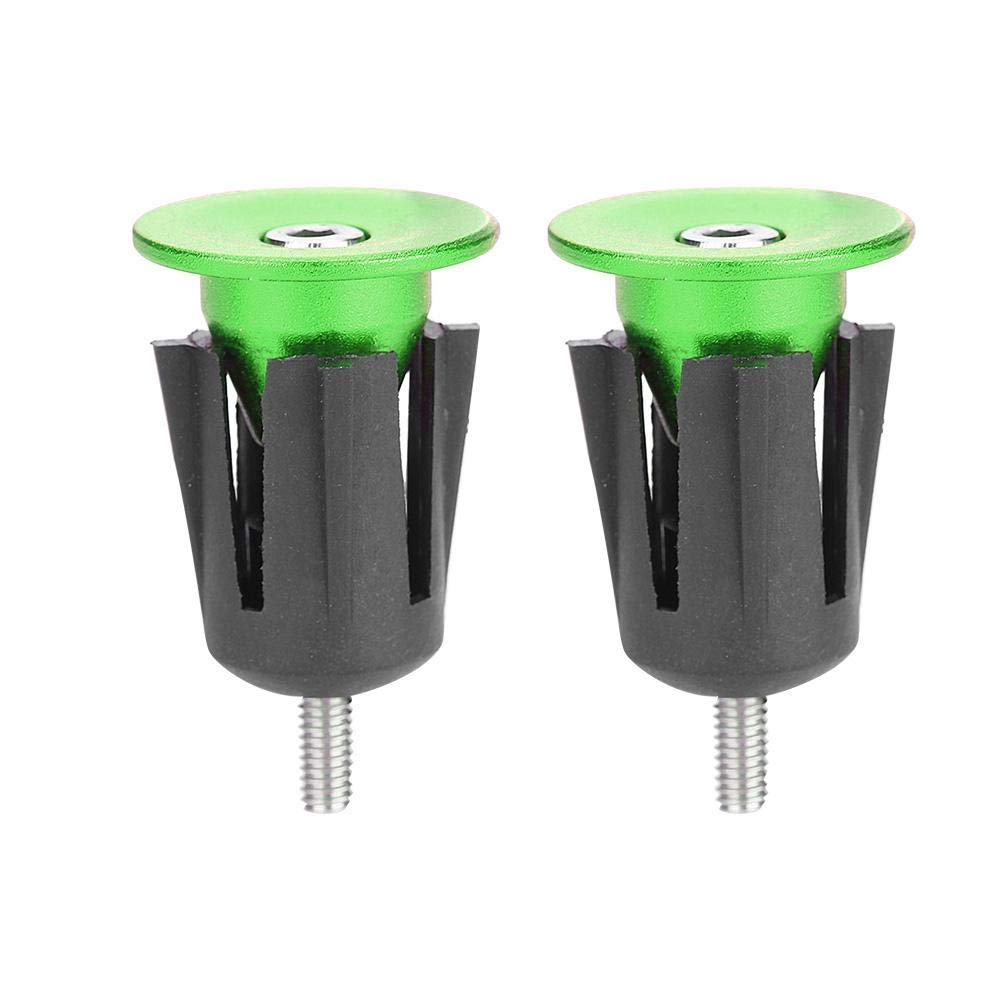 Dilwe Handlebar Plug, 1 Pair Aluminum Alloy 38mm*23.8mm Bike End Grip Plug for Road Mountain Bicycle Handlebar Accessory (Green)