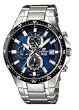 Casio Men's Edifice EFR519D-2AV Silver Stainless-Steel Quartz Watch with Blue Dial