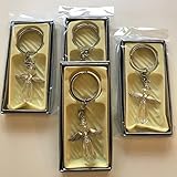 YRP 12 pc BAPTISM FAVORS KEY CHAINS ANGEL CLEAR BEAD BAUTIZO LLAVEROS RECUERDOS