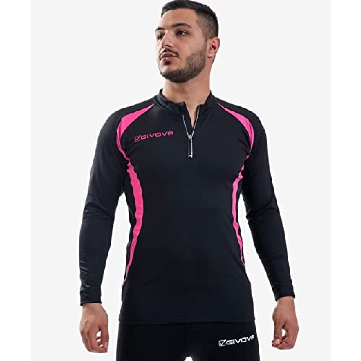 Givova RUNNING LONG SHIRT NERO/FUXIA Tg. L
