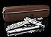 Glory HAND-ENGRAVED SILVER PLATED HIGH GRADE FLUTE 17 Hole OPEN/CLOSED C Flute With Case, Tuning Rod and Cloth,Joint Grease and Gloves,HIGH GRADE HAND ENGRAVED