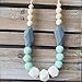 Baby Teething Necklace for Mom, Silicone Teething Beads, 100% BPA Free (White, Mint, Gray, Navajo White)