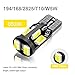 10Pcs, 194 LED Bulb, Super Bright 168 2825 W5W T10 Wedge LED Bulbs, Interior Car Led Lights Error Free for Car Interior Dome Map Door Courtesy License Plate Lights, RV Camper, 12V White