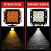 AKD Part 3 Inch Amber LED Pods Covers 2PCS Square Cube Lights Covers PC Protective Bar Lens 3X3 Pod Covers for Fog Ditch Offroad Driving