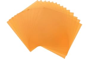 MECCANIXITY 14 Pcs Colored Plastic Sheets, Transparent Amber Film Color Correction Gel Light Filter Waterproof 3.9 x 3.9 Shee