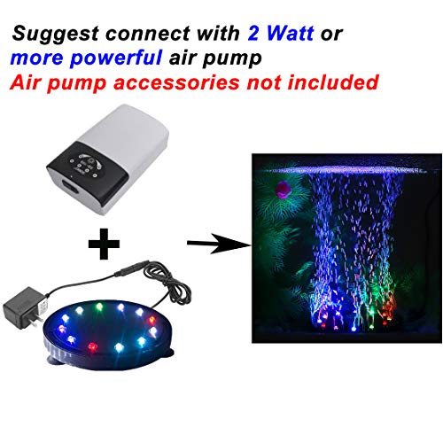 5 inch 12 LED Aquarium Bubble Light Air Stone, Fish Tank LED Air