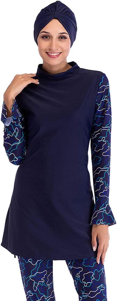 seafannyWomens Modest Swimsuit Muslim Swimwear Full Cover Islamic Burkini with Hijab