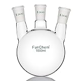 FunChem Three Necks Round Bottom Flask RBF, Glass