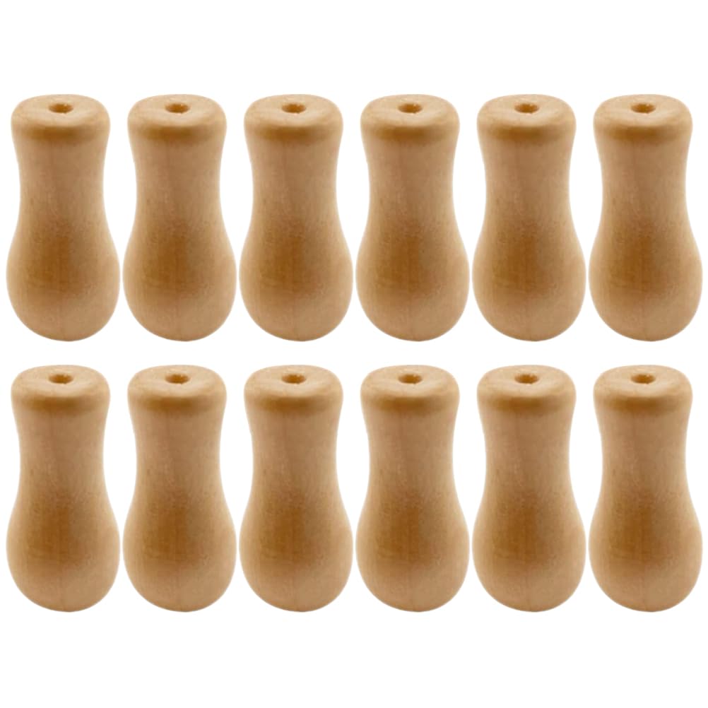 OSALADI Wooden Blind Cord Pull Ends 12Pcs Window Blind Accessories Drop Curtains Tassels for Roman Shades Drawstring Replacement