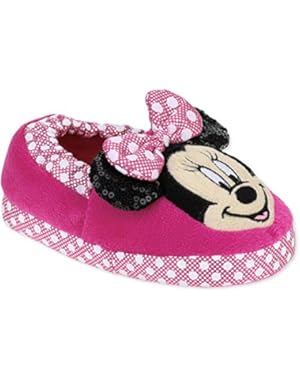 Mickey Mouse Toddler Girls Pink Minnie Mouse Loafer Style Slippers