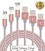 Mscrosmi 8-Pin Lightning to USB Charging Cable - (3-Feet/6-Feet/10-Feet)-Rose Gold
