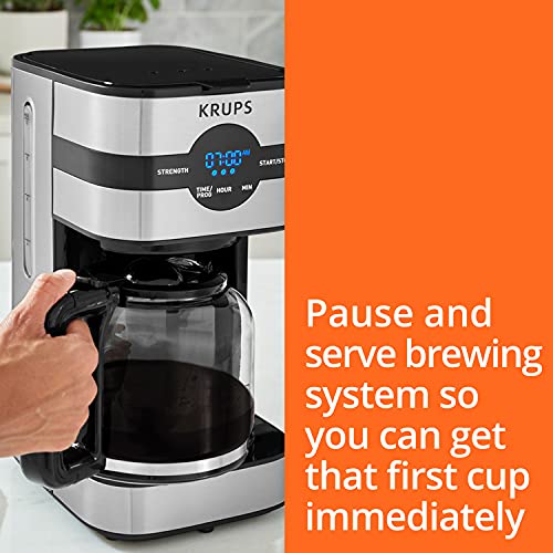 Krups Simply Brew Stainless Steel Drip Coffee Maker 10 Cup 900 Watts