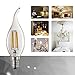 CTKcom 4W Dimmable LED Candelabra Bulb(4 Pack)- E14 Base Antique Candelabra Light Bulb 40W Equivalent Lamp, Warm White 2700K,C35 Flame Shape Bent Tip for Vintage Style