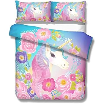 Amazon.com: ADASMILE A & S Girl Unicorn Bedding Set Cute