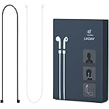 Airpods Strap 22" Silicone Anti-lost Wire Cable Connector for Apple Air Pods Neck Rope for Wireless Earphone(White+Black)