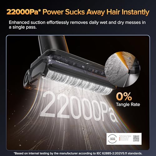 roborock F25 Ultra Wet Dry Vacuum Cleaner 22000Pa,Working 75 min,302°F Steam Mop & 187°F High Temperature Cordless Vacuum Mop with Blue Light,194°F Self-Cleaning,180° Lay-Flat,AI Assitant Wheels