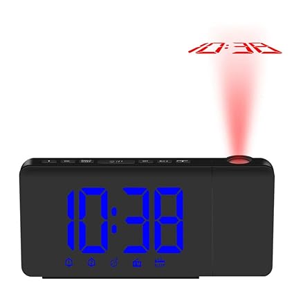 Amazon Com Fesjoy Led Projection Alarm Clock Usb Charger Port