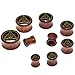 Deathly Hallows Organic Wood Flesh Tunnels Double Flared Ear Stretcher Saddle Plugs Gauge 12mm 1/2