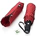 AYL Windproof Travel Umbrella Foldable - with Teflon Coating (Red)