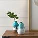 Amazon Brand – Stone & Beam Modern Ceramic Home Decor Flower Vase - 7 Inch, Teal White Tan