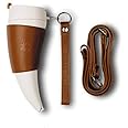 GFHFG Goat Horns Coffee Mug 230ML Steel Vacuum Cup Flask Tea Cups Travel Couple Water Bottle with Rope-White