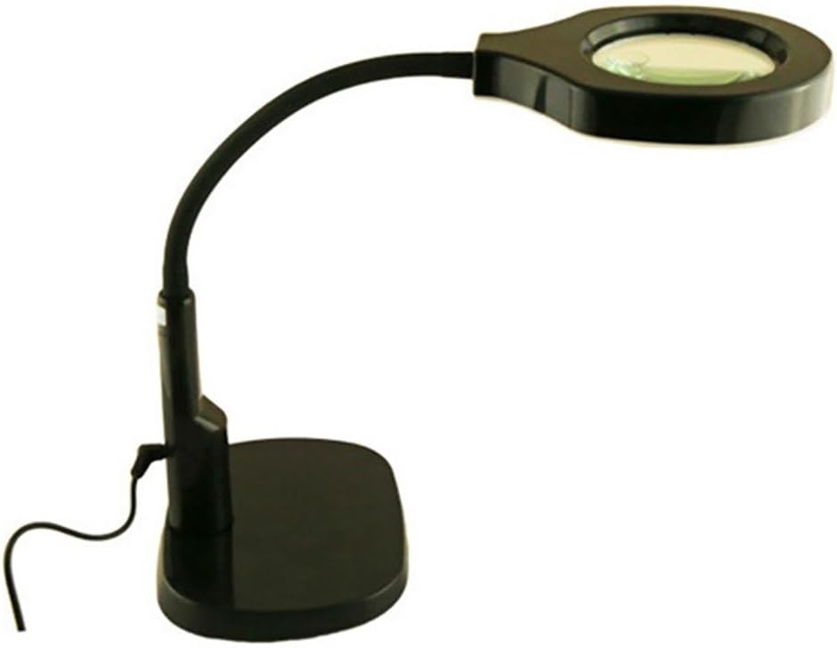 2 in1 Tabletop or Clamp Desk Magnifier Lamp Magnifying Glass LED Light with Adjustable Gooseneck Arm for Tattoo Manicure Reading Jewelry Craft Watch Repair