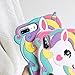 TopSZ Rainbow Unicorn Case for iPhone 8/7/6/6S 4.7”,Cute Silicone 3D Cartoon Cool Kawaii Animal Cover,Shockproof Soft Rubble Skin for iPhone7,Funny Character Cases for Kids Girls Teens Boy iPhone6)