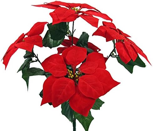 Artificial flowers Simulation Poinsettia Christmas decoration fake silk shelf