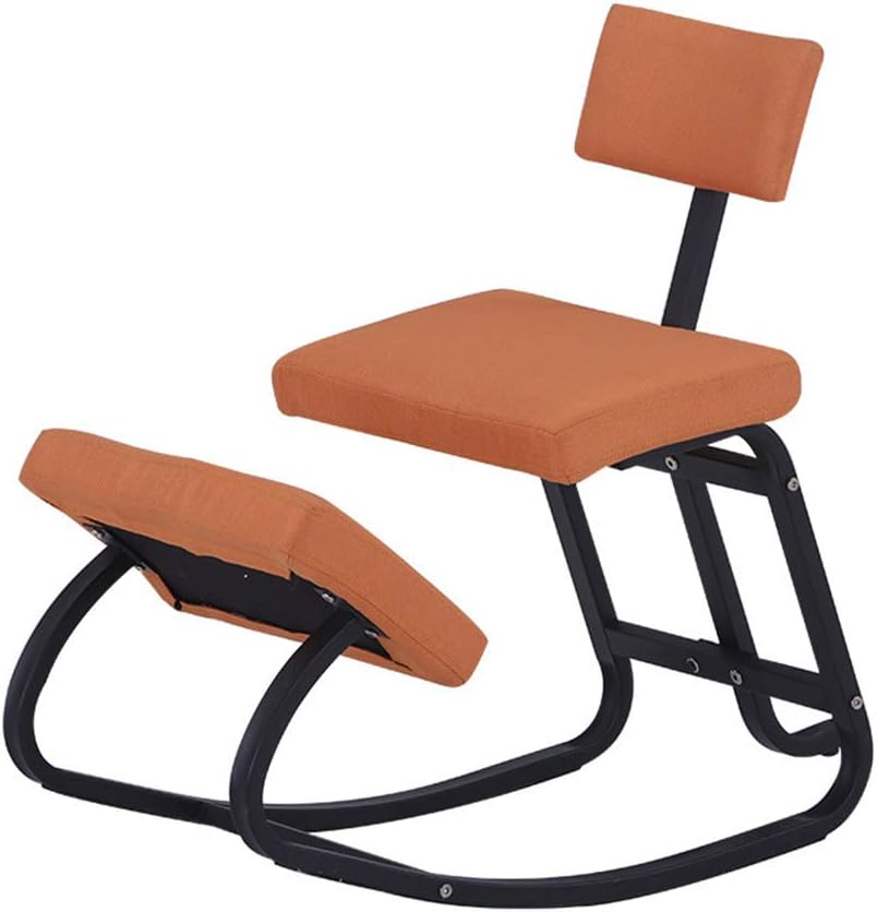Hothingwell Student Kneeling Chair Ergonomic Orthopaedic Posture Stool Frame Seat for Study Room Home Office,Orange,swing